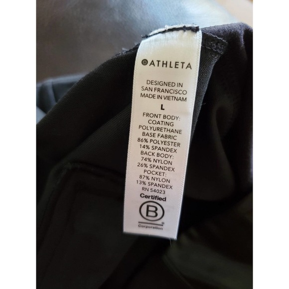 Athleta Delancey Gleam Moto Tight Leggings Pants Vegan Leather Black Size Large - Picture 5 of 9